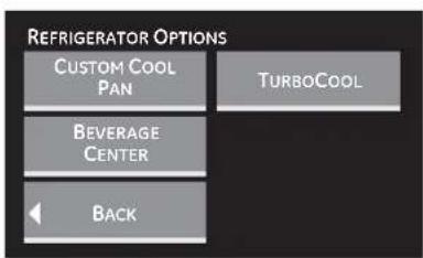 REFRIGERATOR OPTIONS CUSTOM COOL PAN TURBOCOOL BEVERAGE CENTER BACK