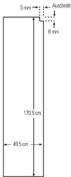 3 mm Auschnitt 8 mm 170.9 cm 49.5 cm