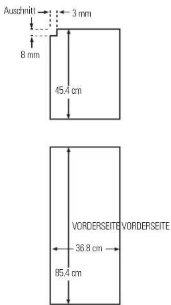 Auschnitt 3 mm 8 mm 45.4 cm VORDERSEITE VORDERSEITE 36.8 cm 85.4 cm