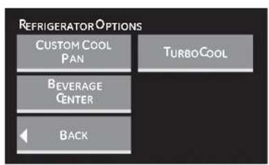 REFRIGERATOR OPTIONS CUSTOM COOL PAN TURBOCOOL BEVERAGE CENTER BACK