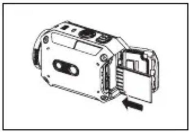 JVC Adixxion GC-XA2 - Isättning av ett SD-kort - 1