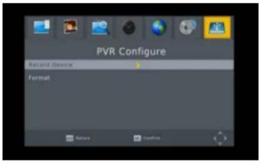 PVR Configure Record Device Format Returns Default