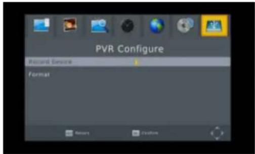 PVR Configure Record Device Format Sensors Creatine