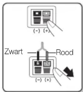 (- ) (+) Zwart —— Rood (- ) (+)