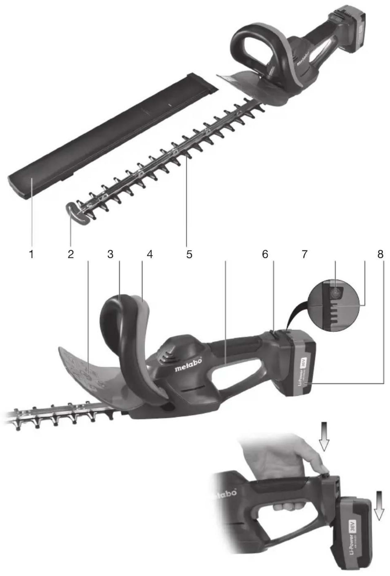 1 2 3 4 5 6 7 8 metabo Li-Power 36V Li-Power 36V