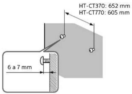 HT-CT370: 652 mm HT-CT770: 605 mm 6 a 7 mm