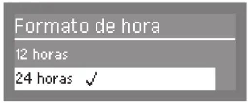 Formato de hora 12 horas 24 horas ✓