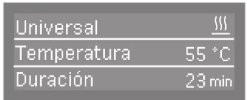 Universal Temperatura 55 °C Duración 23 min