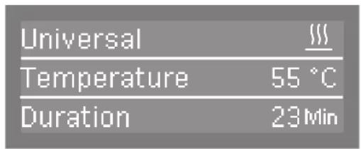 Universal Temperature 55 °C Duration 23 Min