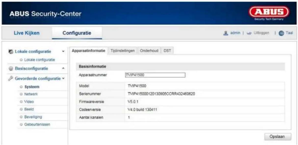 ABUS TVIP41500 - Apparaatinformatie - 1