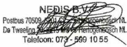NEDIS B.V. Postbus 70509, 5201 CL - Haetogenbosch ML De Tweeling 26-8915 MOV-Hertogenbosch NL Telefoon: 073-599 10 55