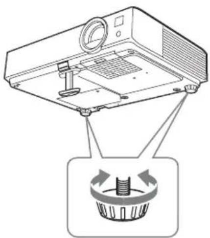 SONY VPL-DX126 - Regolazione dell'inclinazione del proiettore con il pulsante di regolazione piedino/i piedini posteriori (regolabili) - 2