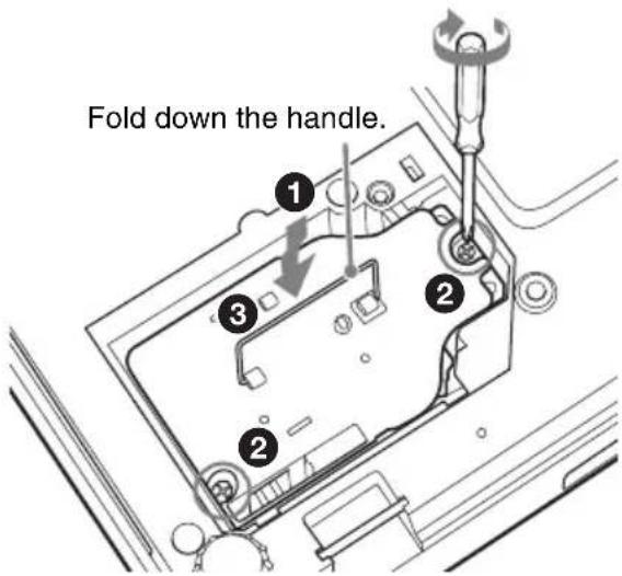 Fold down the handle.