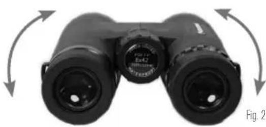 CELESTRON Nature DX 10X25 - AJUSTE DE LA DISTANCIA INTERPUPILAR - 1