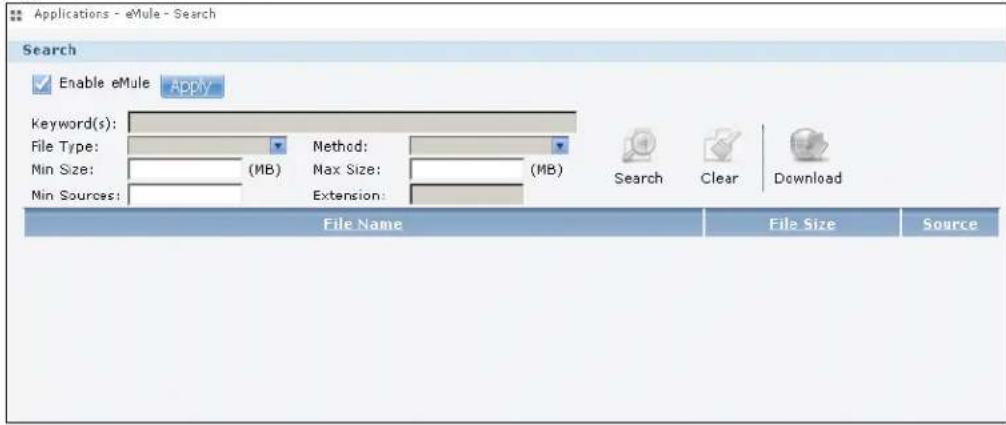 Applications - eMule - Search Search Enable eMule Apply Keyword(s): File Type: Method: Min Size: (MB) Max Size: (MB) Min Sources: Extension: Search Clear Download File Name File Size Source