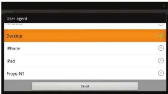 User agent Desktop iPhone iPad Froyo-N1 Cancel