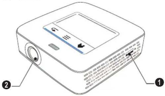 PHILIPS PicoPix PPX3614TV - Arrière/Latérale Vue - 2