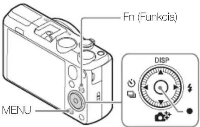 Fn (Funkcia) MENU DISP
