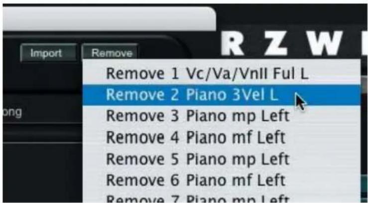 Remove 1 Vc/Va/Vnll Ful L Remove 2 Piano 3Vel L Remove 3 Piano mp Left Remove 4 Piano mf Left Remove 5 Piano mp Left Remove 6 Piano mf Left Remove 7 Piano mp Left