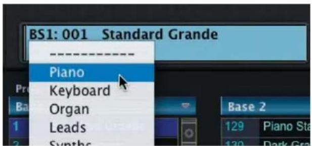 BS1: 001 Standard Grande Piano Keyboard Organ Leads Syntho Base 2 129 Piano Sta 130 Dark Gra