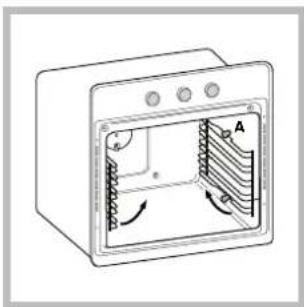 Diagram of a microwave oven with internal cooling fins and airflow direction arrows (no text or labels)