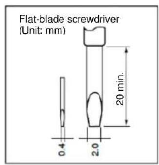 Flat-blade screwdriver (Unit: mm) 20 min. 0.4 2.0