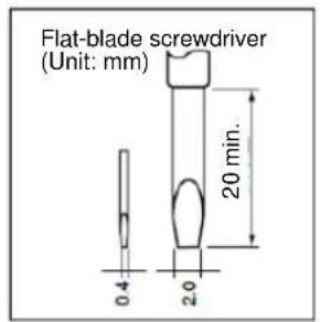 Flat-blade screwdriver (Unit: mm) 20 min. 0.4 2.0