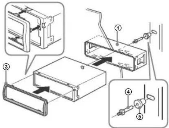 SONY CDX-G1101U - Montaggio dell'apparecchio sul cruscotto - 2