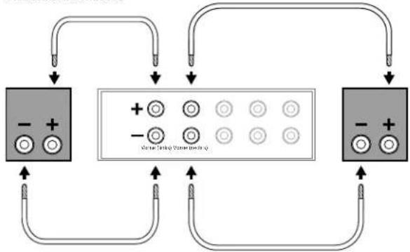 graph TD A["Device 1"] -->|+| B["Signal Unit"] A -->|-| C["Signal Unit"] D["Device 2"] -->|+| B D -->|-| C E["Device 3"] -->|+| B E -->|-| C B --> F["Output"] C --> G["Output"]