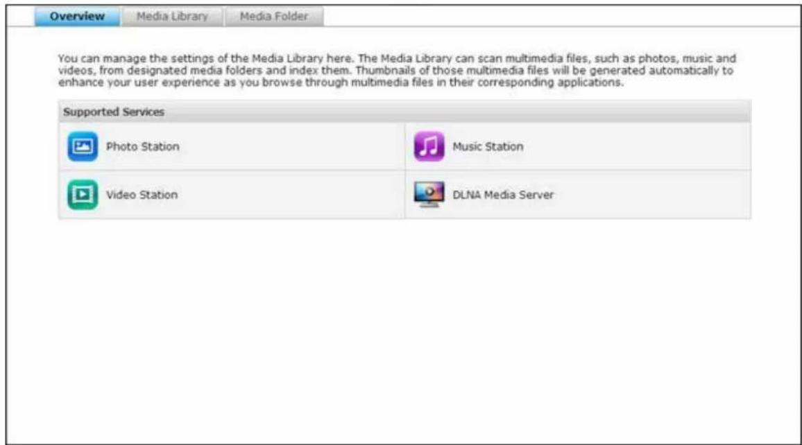 Overview Media Library Media Folder You can manage the settings of the Media Library here. The Media Library can scan multimedia files, such as photos, music and videos, from designated media folders and index them. Thumbnails of those multimedia files will be generated automatically to enhance your…