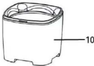 Line drawing of a cylindrical container with a label pointing to the side (no text or symbols on the object itself)