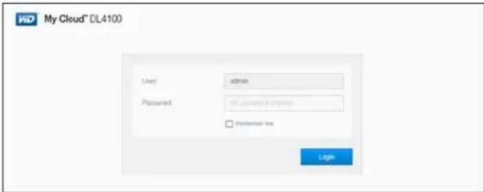 My Cloud™ DL4100 User admin Password 95 password granted □ Mechanical free Login
