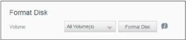 Format Disk Volume All Volume(s) Format Disk