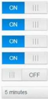 ON ON ON ON OFF 5 minutes