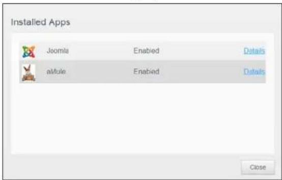 Installed Apps Joomla Enabled Details aMule Enabled Details Close