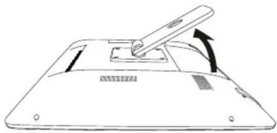 VIEWSONIC SD-A245 - 1) Ständer in Pfeilrichtung öffnen. - 1