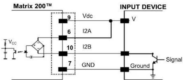 Matrix 200™ Vcc 9 Vdc 6 I2A 10 I2B 7 GND INPUT DEVICE V Ground Signal