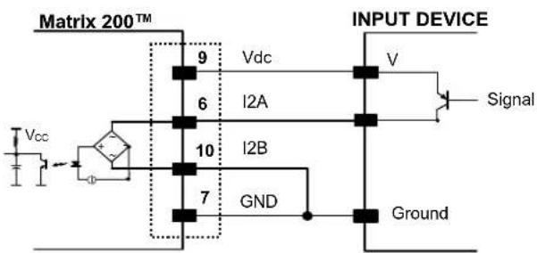 Matrix 200™ Vcc 9 Vdc 6 I2A 10 I2B 7 GND INPUT DEVICE V Signal Ground