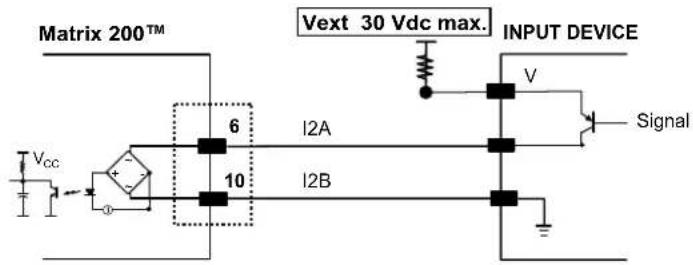 Matrix 200™ Vext 30 Vdc max. INPUT DEVICE Vcc 6 I2A 10 I2B V Signal