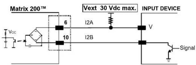Matrix 200™ Vcc 6 10 I2A I2B Vext 30 Vdc max. INPUT DEVICE V Signal