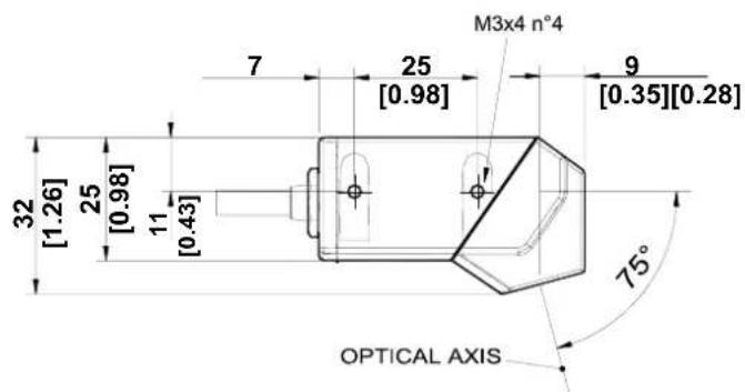 M3x4 n°4 7 25 [0.98] 9 [0.35][0.28] 32 [1.26] 25 [0.98] 11 [0.43] 75° OPTICAL AXIS