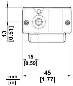 13 [0.51] 15 [0.59] mm [in] 45 [1.77]