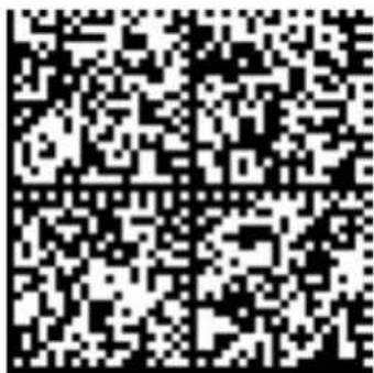 Black and white QR code image containing encoded data