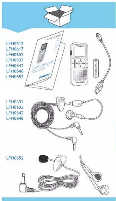 PHILIPS Voice Tracer LFH0652 - Guide de démarrage rapide - 1