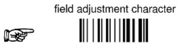 DATALOGIC PowerScan PBT8300 - FIELD ADJUSTMENT CHARACTER - 1