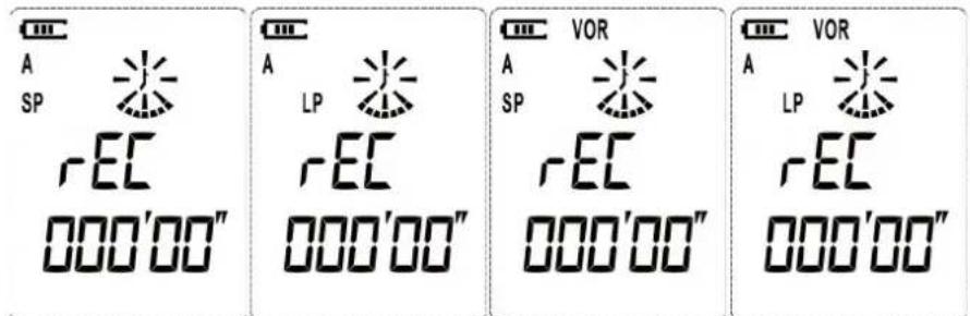 A SP rEC 000'00" A LP rEC 000'00" VOR A SP rEC 000'00" VOR A LP rEC 000'00"
