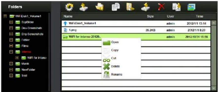 Folders WiFi Disk1_Volume1 BapFolder Deu-Screenshots Eng-Screenshots Fehler Films Intense WiFi for Intenso 20120... Music NewFolder Test Name Size User_Time WiFi Disk1_Volume1 admin 2012/1/1 13:14 1.png 35.2KB admin 2012/1/1 8:29 WiFi for intenso 20120... admin 2012/10/31 16:56 Open Copy Cut Delete…