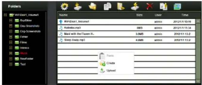 Folders WiFi Disk1_Volumes1 BipEditor Deu-Screenshots Eng-Screenshots Foster Film Intensu Music NewFolder Text Name Size User_Time WiFi Disk1_Volumes1 admin 2012/1/1 10:19 Kathabs.mp3 8MB admin 2012/1/1 11:34 Maid with the Flaxen H... 3.5MB admin 2012/1/1 13:2 Sleep Away.mp3 4.5MB admin 2012/1/1 13:…
