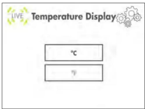 LIVE Temperature Display °C °F