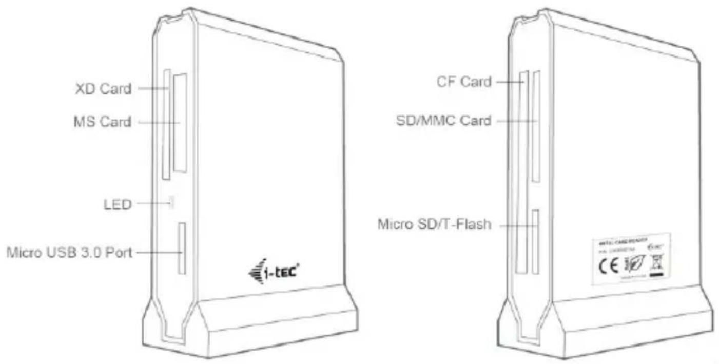 i-TEC U3CRMETAL - Windows ME / XP / Vista / 7, Mac OS X ou un système d'exploitation supérieur - 1